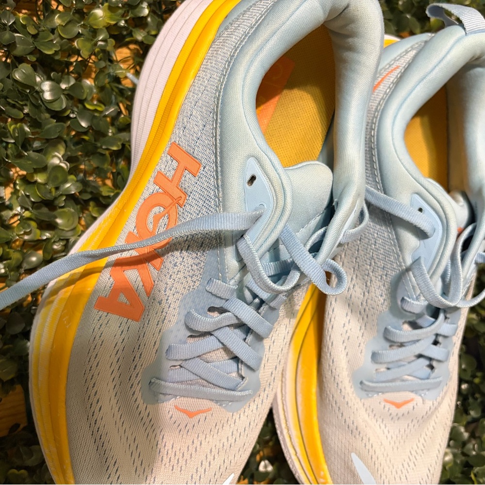 Hoka Women's Sky Blue and Yellow Athletic Shoes